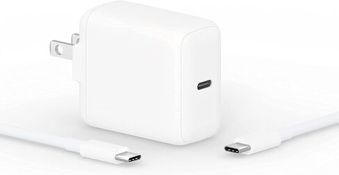 30W USB C Fast Charger Compatible with iPad Pro 12.9, 11 inch 2021/2020/2018, New Air 5th/4th, MacBook Air 13 inch, 12 inch Power Adapter with 8FT USB C to C Charging Cable in Saudi Arabia