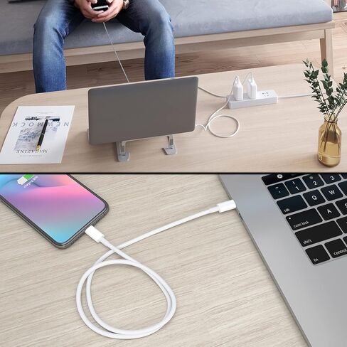 30W USB C Fast Charger Compatible with iPad Pro 12.9, 11 inch 2021/2020/2018, New Air 5th/4th, MacBook Air 13 inch, 12 inch Power Adapter with 8FT USB C to C Charging Cable in Saudi Arabia