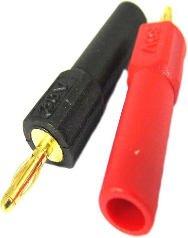 6 Pcs Banana Male to Female Plug 2mm to 4mm Socket Probe Adapter (Black + Red) in Saudi Arabia