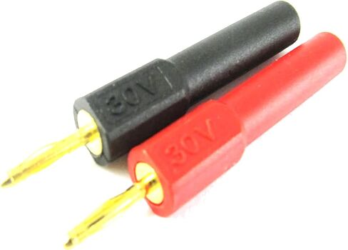 6 Pcs Banana Male to Female Plug 2mm to 4mm Socket Probe Adapter (Black + Red) in Saudi Arabia