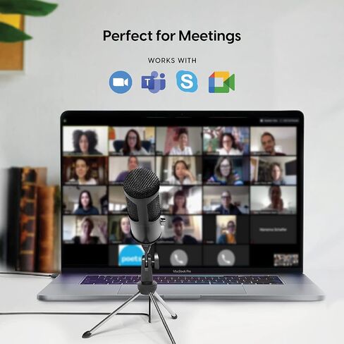 ميكروفون TALK WORKS USB مع حامل ثلاثي القوائم - ميكروفون خارجي للكمبيوتر - الألعاب والبث والاجتماعات والبودكاست والتسجيل والمزيد - قابل للتعديل ومحمول مع كابل USB متضمن in Saudi Arabia