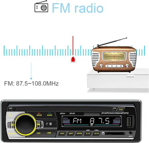 مشغل MP3 للسيارة من PUSOKEI، ستيريو سيارة CD USB2.0، ستيريو سيارة DVD، مكالمات صوتية وغير يدوية، التحكم الصوتي بالذكاء الاصطناعي، شاشة LED، مدخل AUX، جهاز التحكم عن بعد in Saudi Arabia