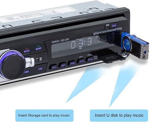 مشغل MP3 للسيارة من PUSOKEI، ستيريو سيارة CD USB2.0، ستيريو سيارة DVD، مكالمات صوتية وغير يدوية، التحكم الصوتي بالذكاء الاصطناعي، شاشة LED، مدخل AUX، جهاز التحكم عن بعد in Saudi Arabia