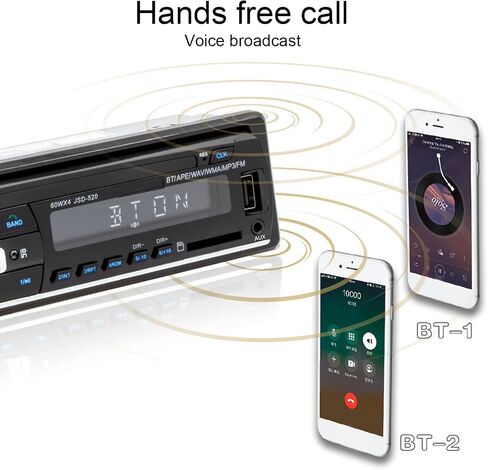 مشغل MP3 للسيارة من PUSOKEI، ستيريو سيارة CD USB2.0، ستيريو سيارة DVD، مكالمات صوتية وغير يدوية، التحكم الصوتي بالذكاء الاصطناعي، شاشة LED، مدخل AUX، جهاز التحكم عن بعد in Saudi Arabia