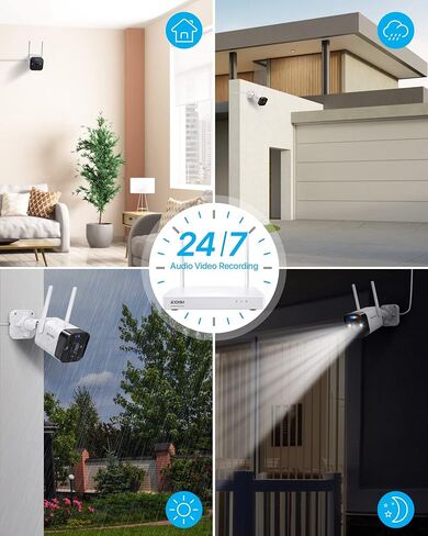 كاميرا ZOSI ZG1804E 4MP إضافية مع صوت، كاميرا أمان PoE سلكية خارجية مع رؤية ليلية، اكتشاف ذكي للإنسان، IP66 مقاومة للطقس، وصول عن بعد، تعمل فقط مع نظام ZOSI PoE NVR (ZR08UC) in Saudi Arabia
