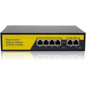 KuWFi 6 منافذ إيثرنت محول الشبكة 2 منفذ الإرسال 802.3AT/AF 72 واط Cat5 غير المدارة المعادن الذكية سطح المكتب شبكة الطاقة عبر إيثرنت حاقن الخائن