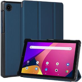 DMLuna Case for TCL Tab 8 SE (Model:6048E) / 8 Plus (Model:9138S), 2024/8 LE Tablet (Model: 9137W) 2023, Slim Lightweight Tri-Fold Stand Hard Back Shell Premium Smooth PU Leather Cover, Black