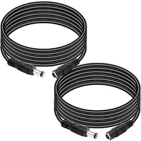LOFDYWE 16Ft DC Extension Cord 5.5mm x 2.1mm - 2 Pack, 12V DC Power Adapter Extension Cable for Security Camera, CCTV IP Surveillance, LED Strip, DVRs and More Devices
