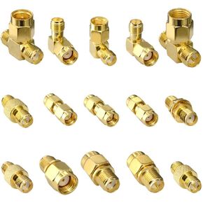 مجموعة Onelinkmore SMA هوائي موصل FPV 15 محول SMA RP SMA ذكر وأنثى RF Coax Coupling Nut Barrel Connector Converter لهوائي WiFi / طائرة بدون طيار FPV / كابل تمديد in Kuwait