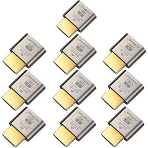 FUERAN Dummy Plug fit-Headless Display Emulator 10 Packs DDC EDID Headless Ghos with Windows Mac OSX Linux High Resolution Virtual Monitor Display Adapter HDMI-Compatible 1920x1080@60Hz