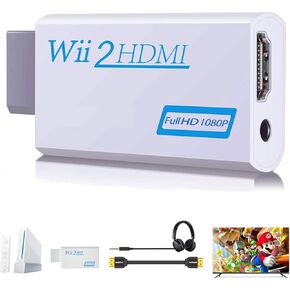 اكس اس ام دوم محول HDMI من وي الى محول HDMI 1080 بكسل مخرج فيديو 3.5 ملم - يدعم جميع اوضاع عرض وي (ابيض) in Kuwait
