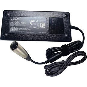 eeTao 3-Prong AC/DC Adapter Charger Compatible with Heybike Ranger ‎Ranger-W ‎RangerW 500W Motor 48V 15Ah 48VDC 15 Ah Lithium-ion Li-ion Battery Pack Electric Bike E-Bike Power Supply Cord Cable in Kuwait