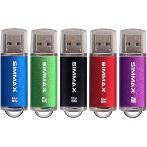 SIMMAX 2 Pack 16GB USB 2.0 Flash Drive Memory Stick Thumb Drive Pen Drive with Led Indicator (Blue Green) in Kuwait