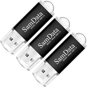 محركات أقراص فلاش USB SamData سعة 16 جيجابايت، حزمة واحدة USB 2.0 محركات أقراص الإبهام، عصا ذاكرة تخزين البيانات، محرك أقراص مضغوط مع مؤشر LED (أسود، 16 جيجابايت - حزمة واحدة)