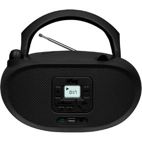 Gummy GC04 Portable CD Player Boombox with AM FM Stereo Radio Kids CD Player LCD Display, Front Aux-in Port Headphone Jack, Supported AC or Battery Powered - Pastel Green