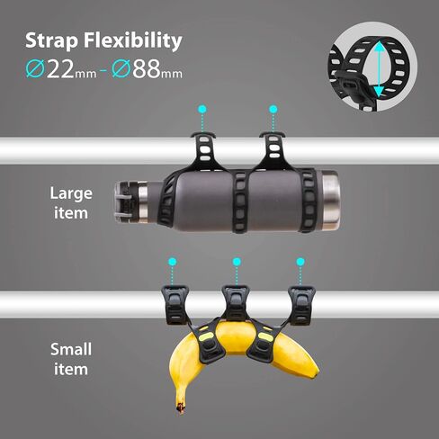 【Bone】 Universal Bike Strap Holder for Waterbottle, Raincoat, Supplies, Music Speaker, Cycling Accessories Strap for Mountain Road Bike, Camping Accessories for diameters 22mm-88mm in Saudi Arabia