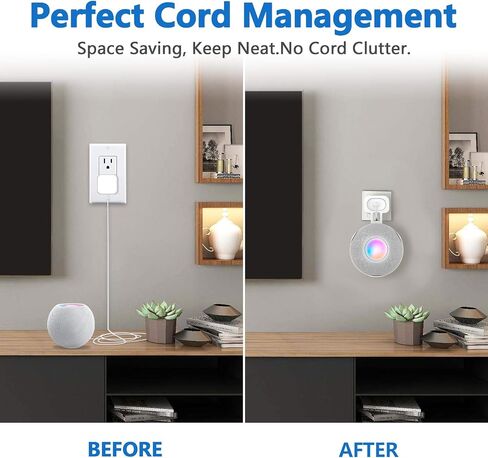 CUHIOY Outlet Wall Mount Holder for Homepod Mini, Plug Mount Stand with Cord Management for Space-Saving, No Messy Cords or Screws, Perfect Accessories for Homepod Mini Speaker (Black, 2 Pack) in Kuwait