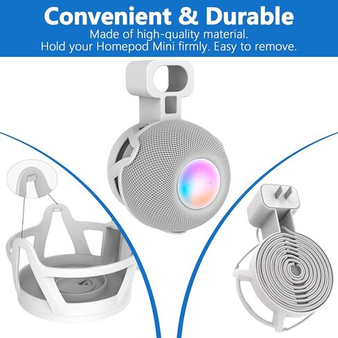 CUHIOY Outlet Wall Mount Holder for Homepod Mini, Plug Mount Stand with Cord Management for Space-Saving, No Messy Cords or Screws, Perfect Accessories for Homepod Mini Speaker (Black, 2 Pack) in Kuwait