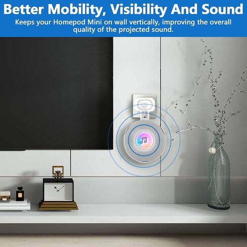 CUHIOY Outlet Wall Mount Holder for Homepod Mini, Plug Mount Stand with Cord Management for Space-Saving, No Messy Cords or Screws, Perfect Accessories for Homepod Mini Speaker (Black, 2 Pack) in Kuwait