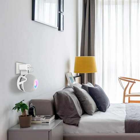 CUHIOY Outlet Wall Mount Holder for Homepod Mini, Plug Mount Stand with Cord Management for Space-Saving, No Messy Cords or Screws, Perfect Accessories for Homepod Mini Speaker (Black, 2 Pack) in Kuwait