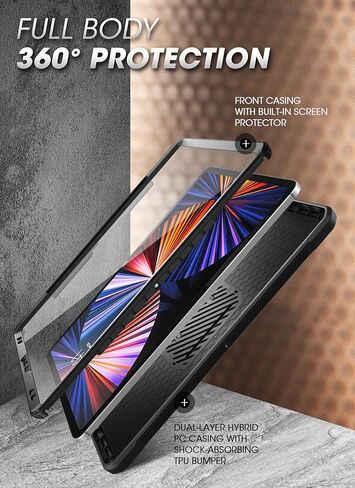 حافظة سلسلة SUPCASE Unicorn Beetle Pro لجهاز iPad Pro 11 بوصة (2022/2021/2020)، تدعم شحن قلم Apple مع واقي شاشة مدمج وغطاء حماية متين لكامل الجسم (إمالة) in Saudi Arabia