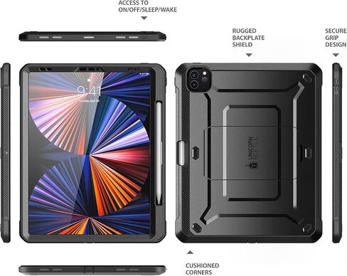 حافظة سلسلة SUPCASE Unicorn Beetle Pro لجهاز iPad Pro 11 بوصة (2022/2021/2020)، تدعم شحن قلم Apple مع واقي شاشة مدمج وغطاء حماية متين لكامل الجسم (إمالة) in Saudi Arabia