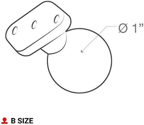 RAM MOUNTS Diamond Ball Base with AMPS Pattern, B Size 1" Ball | 2-hole AMPS mounting pattern, compatible with RAM Mounts holders and arms in Saudi Arabia