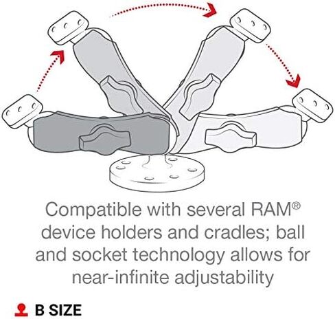RAM MOUNTS Diamond Ball Base with AMPS Pattern, B Size 1" Ball | 2-hole AMPS mounting pattern, compatible with RAM Mounts holders and arms in Saudi Arabia