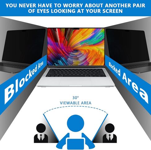 Magnetic Macbook Pro 16 inch Privacy Screen Protector 2021-2023 , Removable Privacy Screen Filter for New MacBook Pro 16.2 inchs M1 M2 Pro / M1 Max (A2485/A2780),-Anti-Spy/Anti Fingerprint/Anti Blue Light in Kuwait