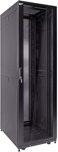 NavePoint Commercial Series 42U Server Rack Cabinet, 800mm Depth with Fan Compatible Top, Glass Door, Black in Saudi Arabia
