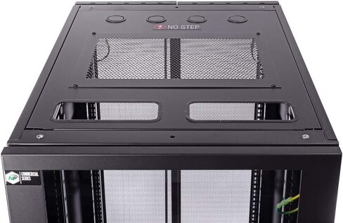 NavePoint Commercial Series 42U Server Rack Cabinet, 800mm Depth with Fan Compatible Top, Glass Door, Black in Saudi Arabia