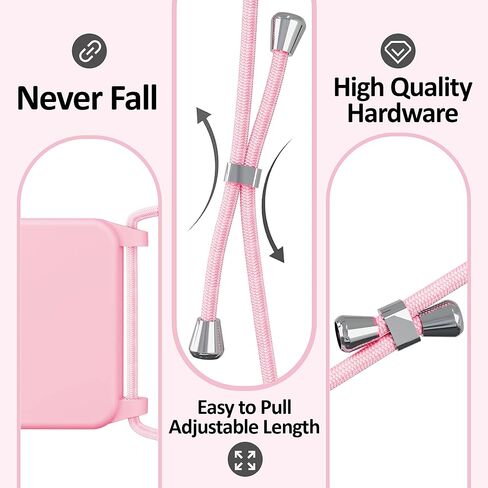 جراب blaspins Crossbody Lanyard لهاتف iPhone 14 Pro، جسم متقاطع للرقبة، حامل قابل للتعديل قابل للإزالة، حماية من السقوط مقاوم للصدمات، جراب سيليكون بدون استخدام اليدين 6.1 بوصة، حزام 150 سم، iP14Pro - برتقالي in Kuwait