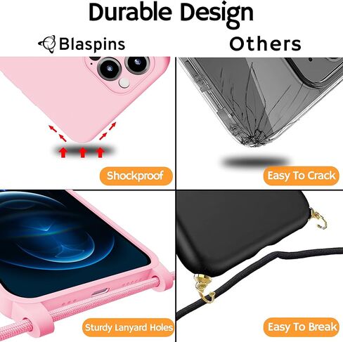 جراب blaspins Crossbody Lanyard لهاتف iPhone 14 Pro، جسم متقاطع للرقبة، حامل قابل للتعديل قابل للإزالة، حماية من السقوط مقاوم للصدمات، جراب سيليكون بدون استخدام اليدين 6.1 بوصة، حزام 150 سم، iP14Pro - برتقالي in Kuwait