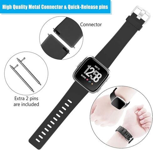 3 عبوات من الأساور الرياضية المخروطية المتوافقة مع Fitbit Sense/Versa 3/Versa 4/Sense 2، أساور معصم بديلة من السيليكون الناعم الكلاسيكي لساعة Versa 3 الذكية والنساء والرجال الصغيرة والكبيرة in Kuwait