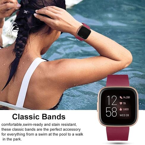 3 عبوات من الأساور الرياضية المخروطية المتوافقة مع Fitbit Sense/Versa 3/Versa 4/Sense 2، أساور معصم بديلة من السيليكون الناعم الكلاسيكي لساعة Versa 3 الذكية والنساء والرجال الصغيرة والكبيرة in Kuwait