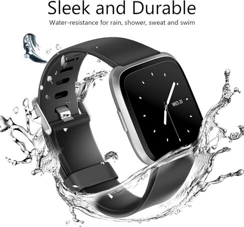 3 عبوات من الأساور الرياضية المخروطية المتوافقة مع Fitbit Sense/Versa 3/Versa 4/Sense 2، أساور معصم بديلة من السيليكون الناعم الكلاسيكي لساعة Versa 3 الذكية والنساء والرجال الصغيرة والكبيرة in Kuwait