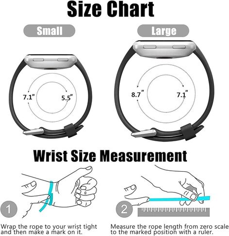 3 عبوات من الأساور الرياضية المخروطية المتوافقة مع Fitbit Sense/Versa 3/Versa 4/Sense 2، أساور معصم بديلة من السيليكون الناعم الكلاسيكي لساعة Versa 3 الذكية والنساء والرجال الصغيرة والكبيرة in Kuwait