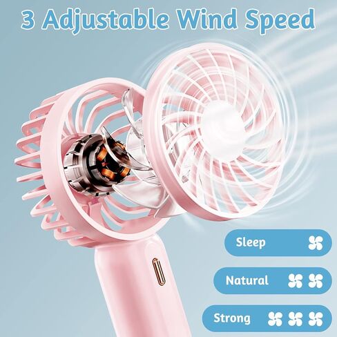 Handheld Fan, USB Rechargeable Personal Portable Fan with 3 Speeds, Super Mini Size (6.1 * 3.1 * 1.15cm) for Kids, Outdoors, Home, Office, School, Travel （Green） in Saudi Arabia