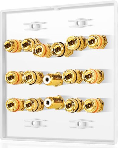 TNP Speaker and Subwoofer Wall Plate - 7.2 Surround Sound, Wall Speaker Connection Audio Wall Plate for AV RCA Connectors and Home Theater Banana Plugs in Saudi Arabia