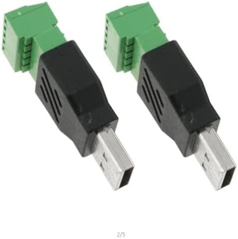 سجزبين قطعتان من محول كتلة طرفية USB 2.0 ذكر USB 2.0 نوع A ذكر الى 5 دبابيس انثى برغي برغي كتلة كتلة للكيبورد والماوس والكاميرا والطابعة in Saudi Arabia