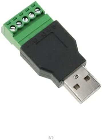 سجزبين قطعتان من محول كتلة طرفية USB 2.0 ذكر USB 2.0 نوع A ذكر الى 5 دبابيس انثى برغي برغي كتلة كتلة للكيبورد والماوس والكاميرا والطابعة in Saudi Arabia