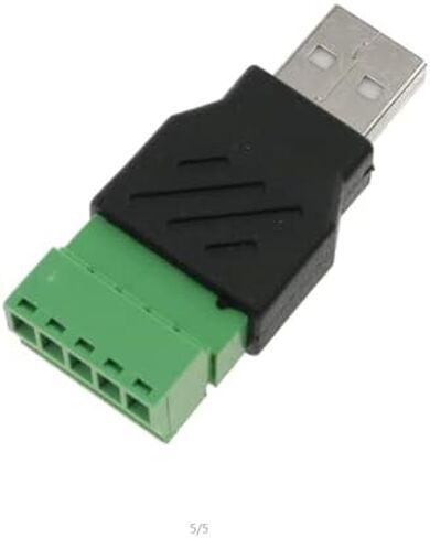 سجزبين قطعتان من محول كتلة طرفية USB 2.0 ذكر USB 2.0 نوع A ذكر الى 5 دبابيس انثى برغي برغي كتلة كتلة للكيبورد والماوس والكاميرا والطابعة in Saudi Arabia