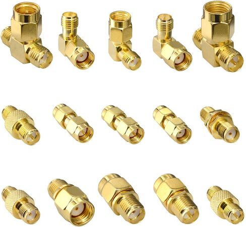 مجموعة Onelinkmore SMA هوائي موصل FPV 15 محول SMA RP SMA ذكر وأنثى RF Coax Coupling Nut Barrel Connector Converter لهوائي WiFi / طائرة بدون طيار FPV / كابل تمديد in Kuwait