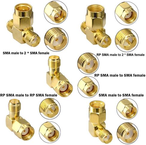 مجموعة Onelinkmore SMA هوائي موصل FPV 15 محول SMA RP SMA ذكر وأنثى RF Coax Coupling Nut Barrel Connector Converter لهوائي WiFi / طائرة بدون طيار FPV / كابل تمديد in Kuwait