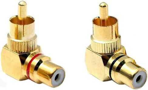 GDQLCNXB RCA Male to Female Adapter Right Angle for Audio Subwoofer Connection (2 Pack) in Saudi Arabia
