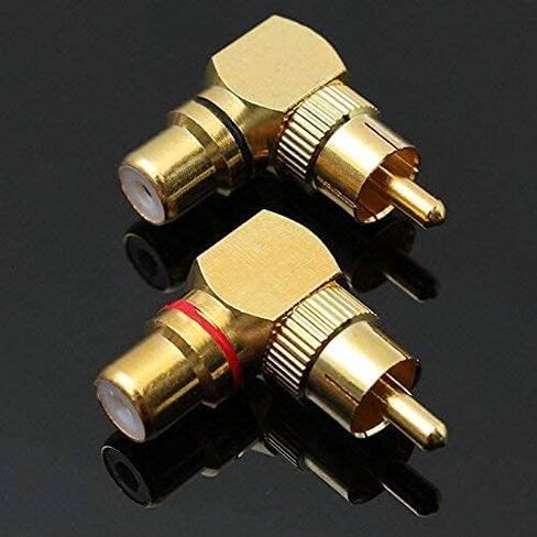 GDQLCNXB RCA Male to Female Adapter Right Angle for Audio Subwoofer Connection (2 Pack) in Saudi Arabia