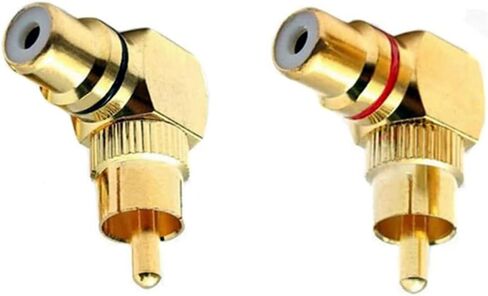GDQLCNXB RCA Male to Female Adapter Right Angle for Audio Subwoofer Connection (2 Pack) in Saudi Arabia