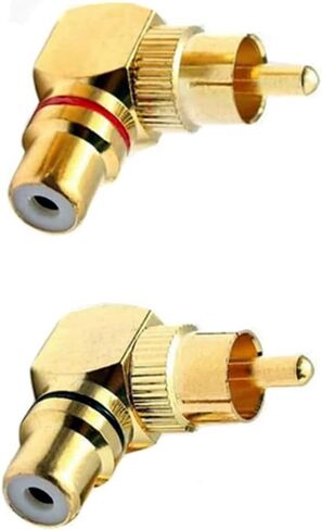 GDQLCNXB RCA Male to Female Adapter Right Angle for Audio Subwoofer Connection (2 Pack) in Saudi Arabia