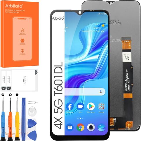 شاشة لـ TCL 4X 5G قطع غيار للشاشة لشاشة TCL T601DL CD 4X 5G قطع غيار محول الأرقام الجمعية التي تعمل باللمس (أسود) in Saudi Arabia
