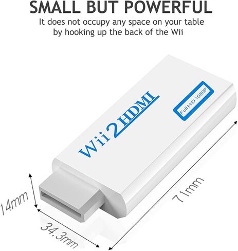 اكس اس ام دوم محول HDMI من وي الى محول HDMI 1080 بكسل مخرج فيديو 3.5 ملم - يدعم جميع اوضاع عرض وي (ابيض) in Saudi Arabia